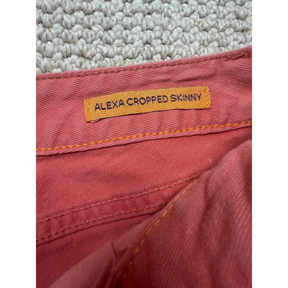 Tory Burch Alexa Cropped Skinny Pants Coral Pink Size 30 Logo Gold Hardware